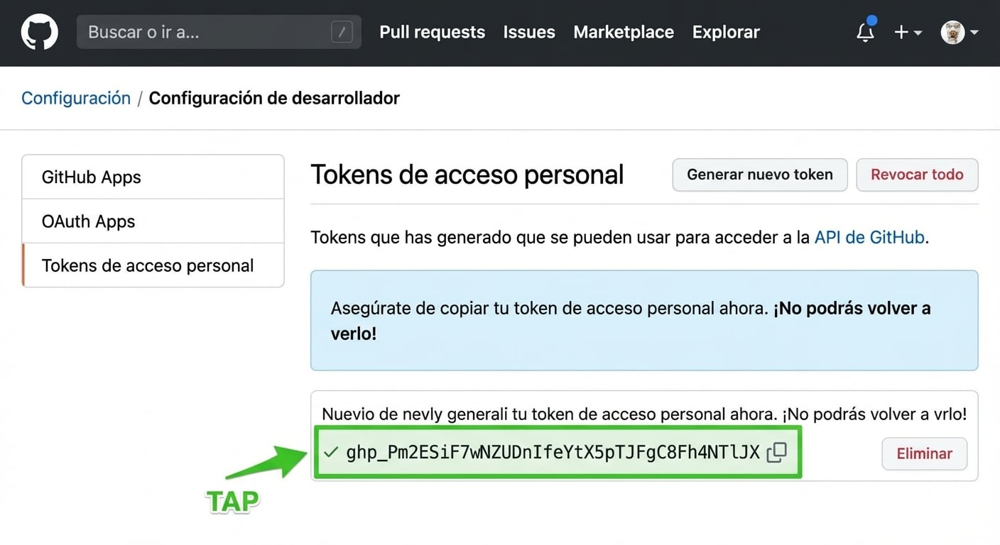 PAT resaltado como una mezcla de letras y números, que podemos copiar