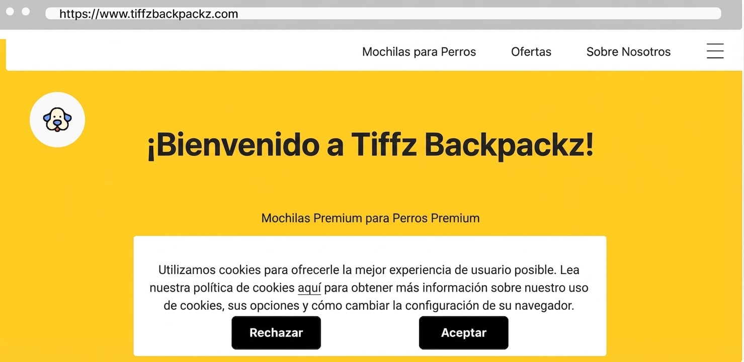 Página web de Tiffz Backpackz