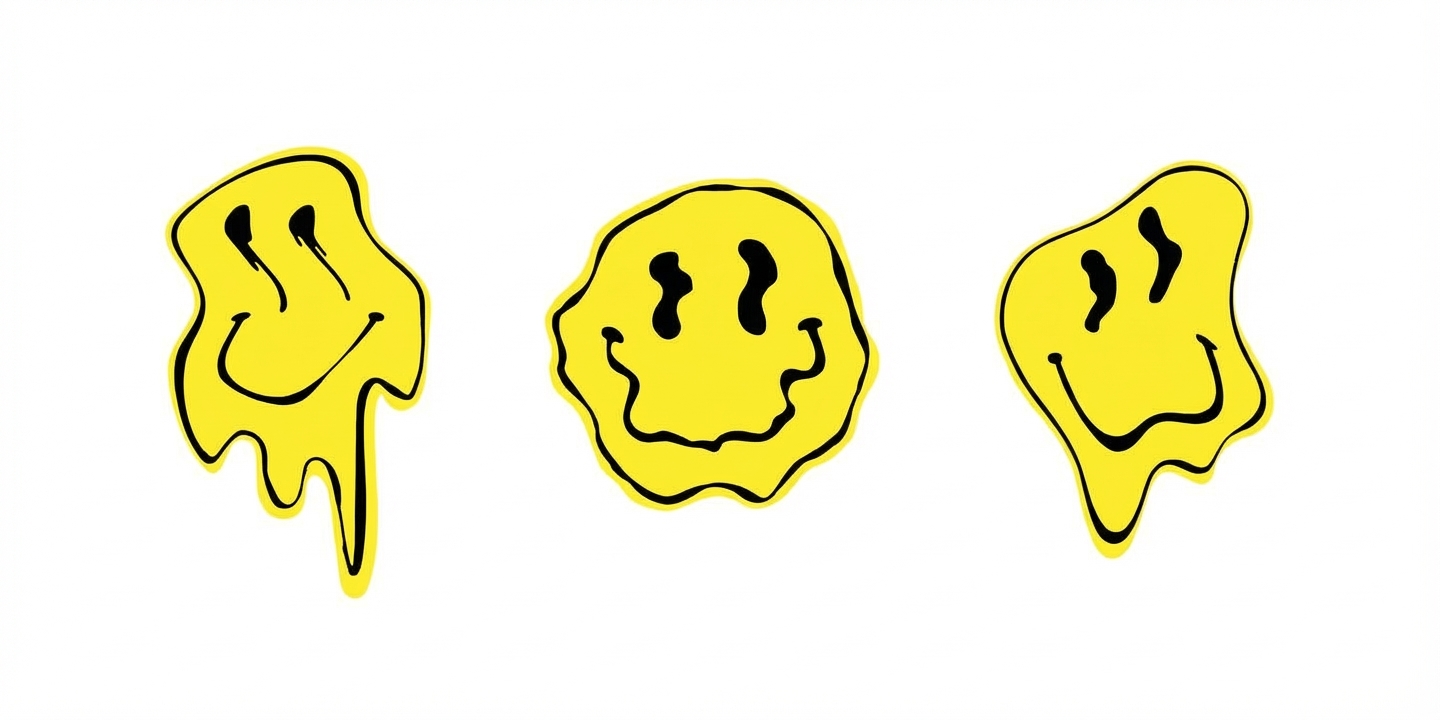 Caras sonrientes derretidas