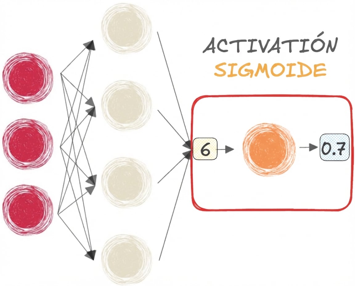 Una red neuronal con función sigmoide