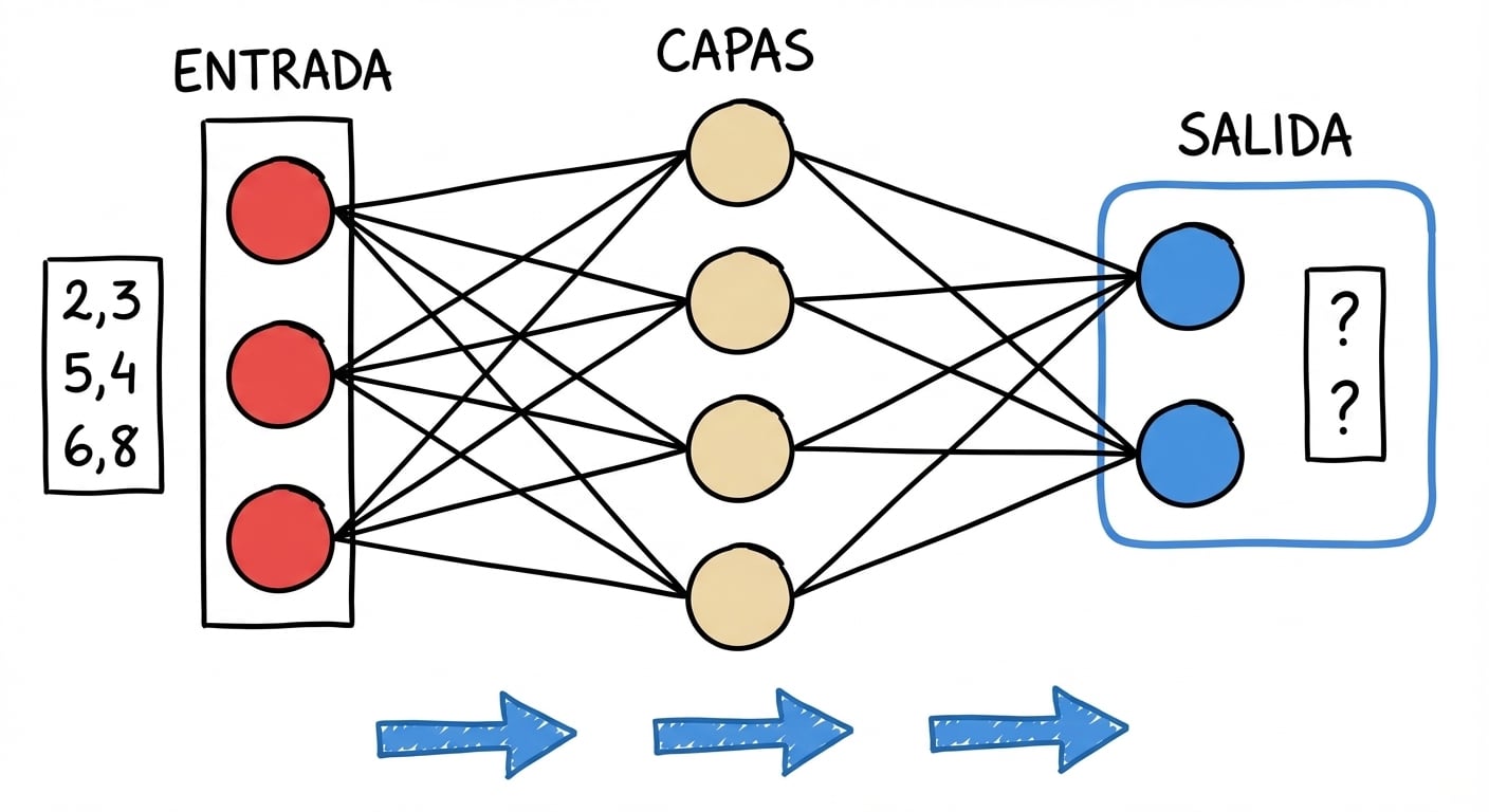 Representación del pase hacia adelante con la salida final resaltada