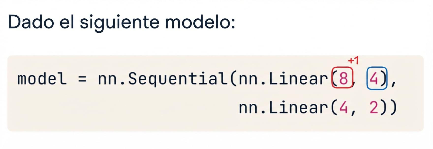 Bloque de código para una red de dos capas