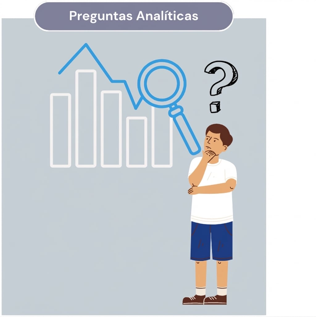 Una analista pensando en preguntas analíticas
