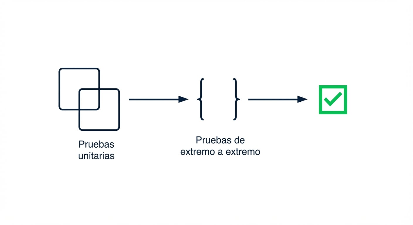 Marco típico de validación de pipelines de datos, con pruebas unitarias y de extremo a extremo.