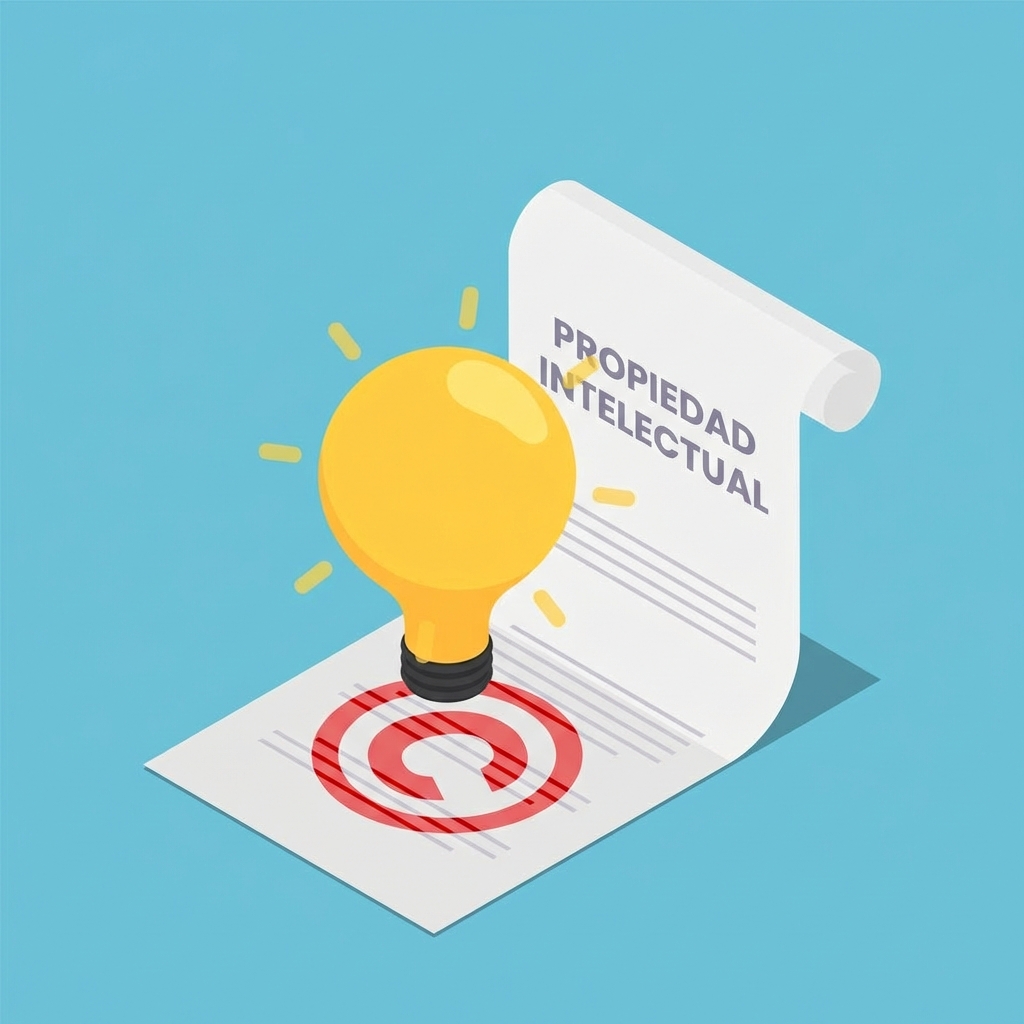 Icono que representa la protección de los derechos de autor sobre la propiedad intelectual de alguien.