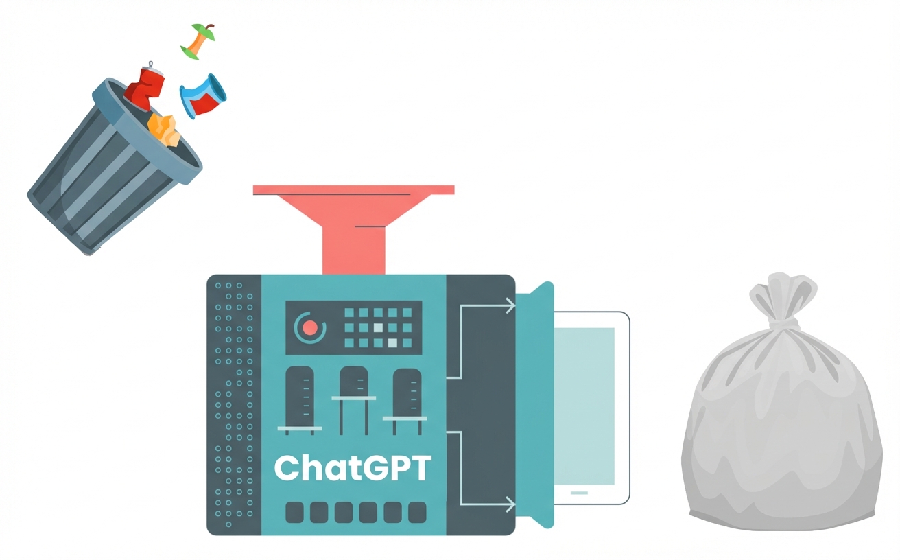 Basura que se tira a una máquina y produce más basura.