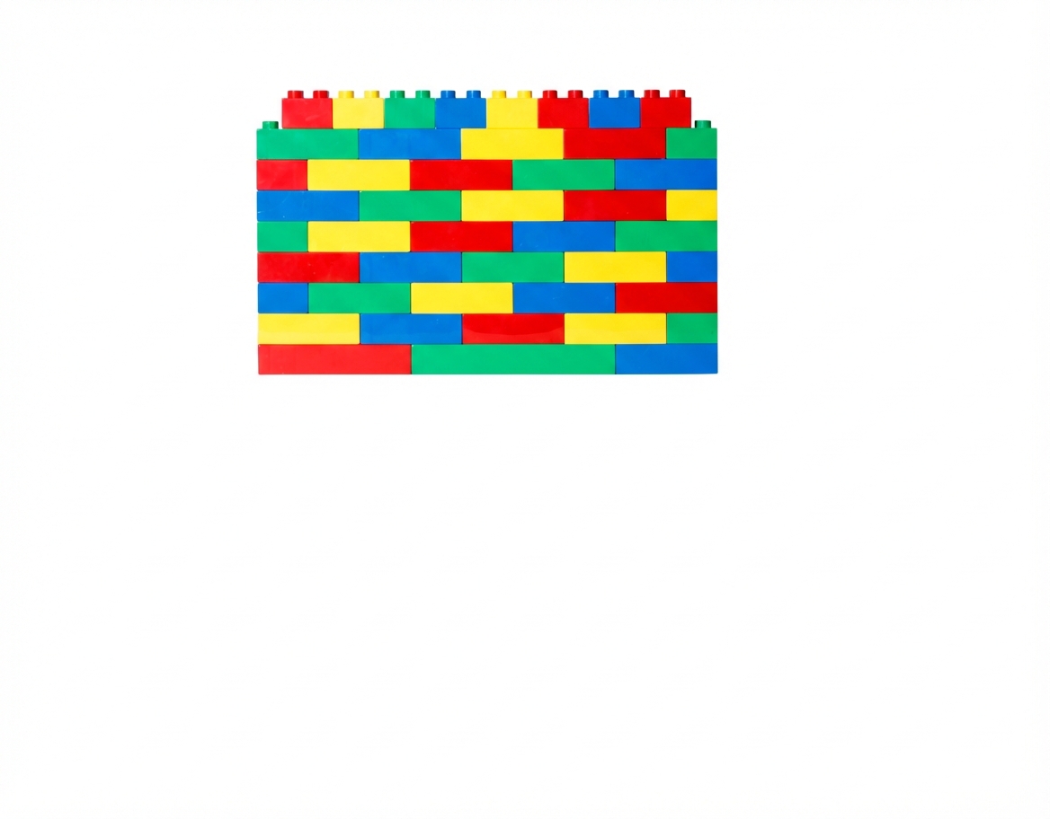 Una pared de bloques de construcción.