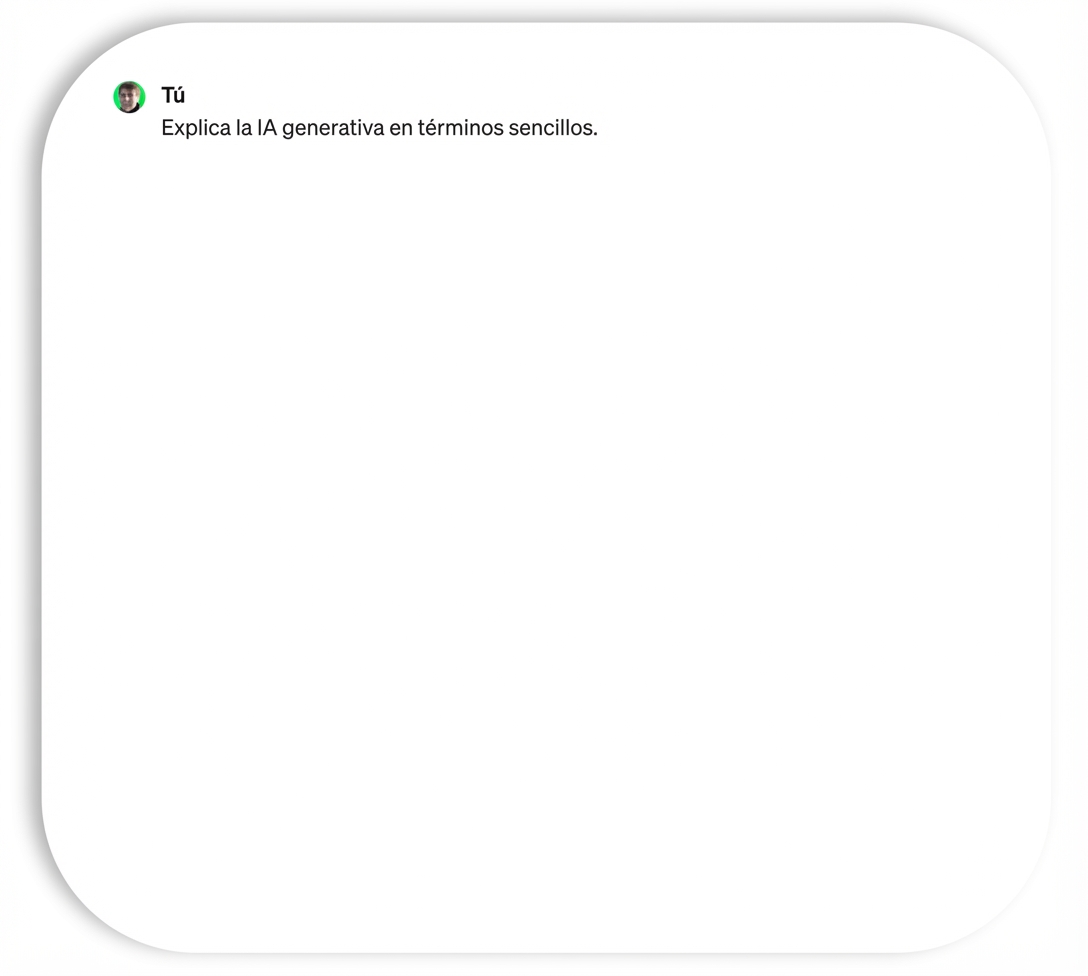 Instrucciones para ChatGPT para que resuma la IA generativa de forma sencilla.