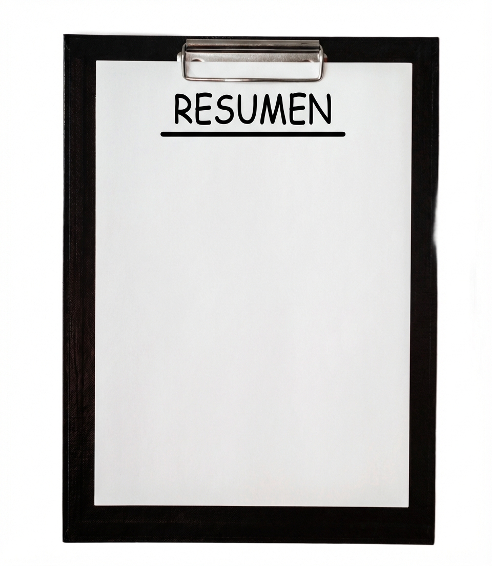 Un portapapeles con un resumen.