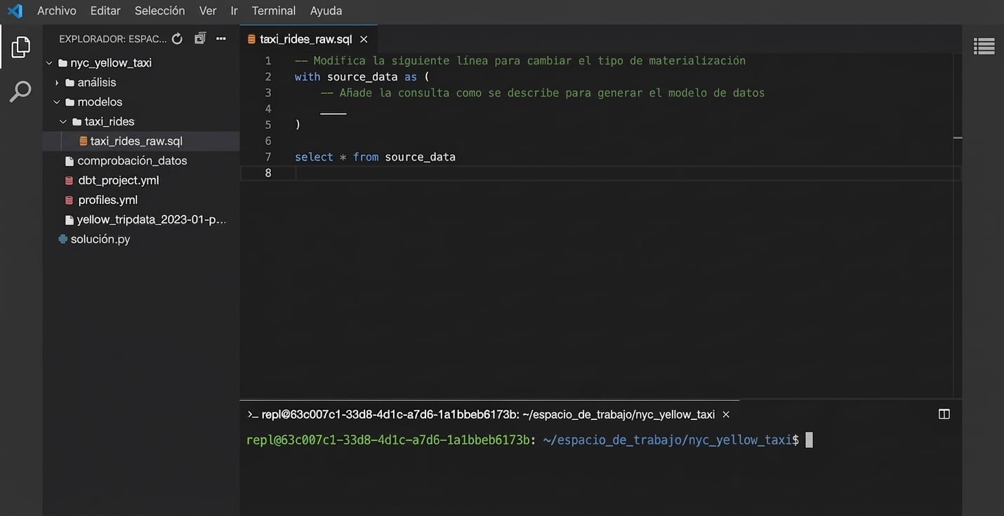 Ejemplo de ejercicio del IDE