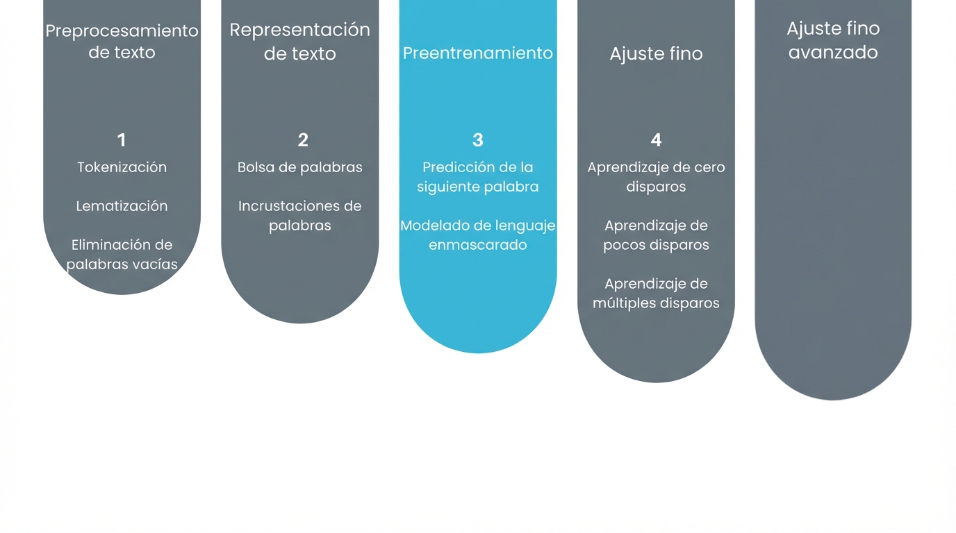 Imagen que muestra el progreso del aprendizaje como preentrenamiento.
