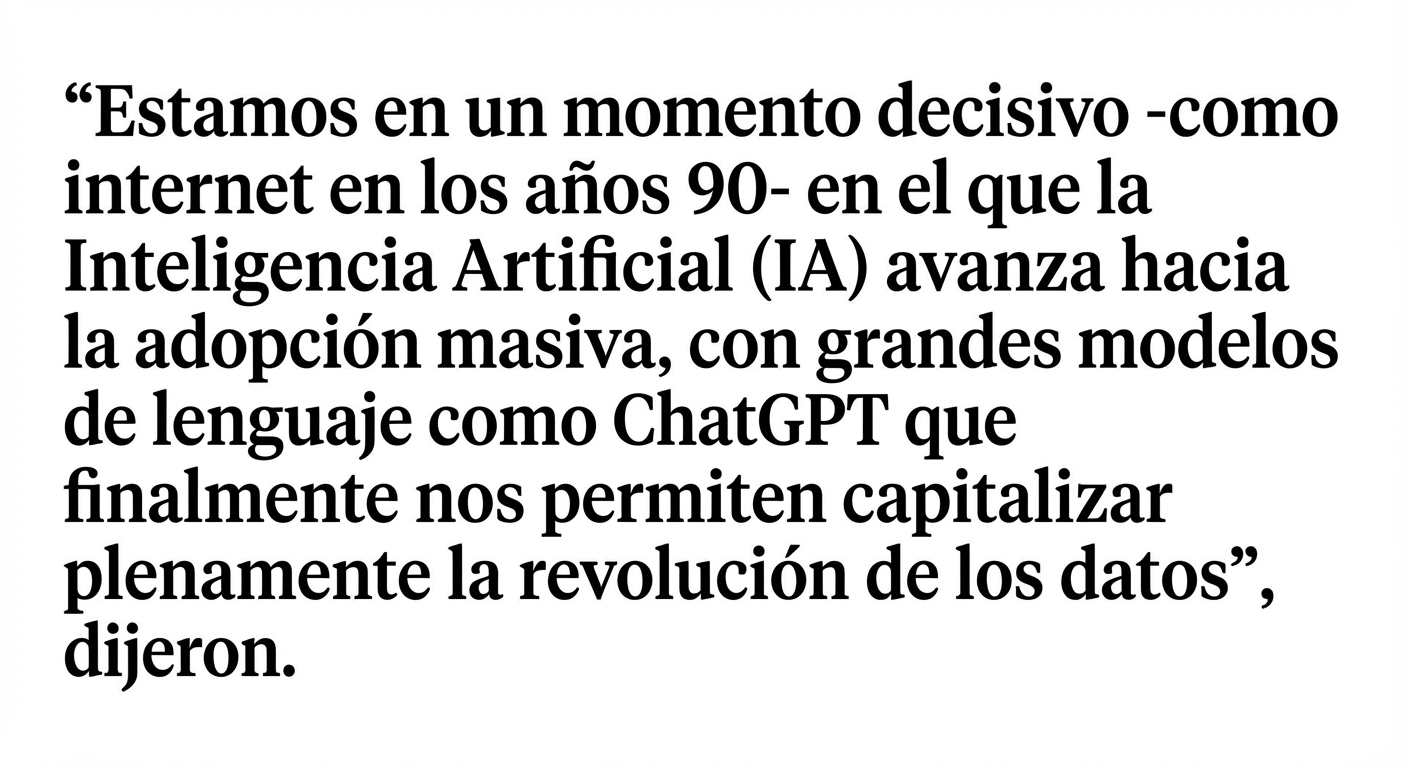 Un titular de prensa que destaca los avances en los LLM como un momento decisivo.
