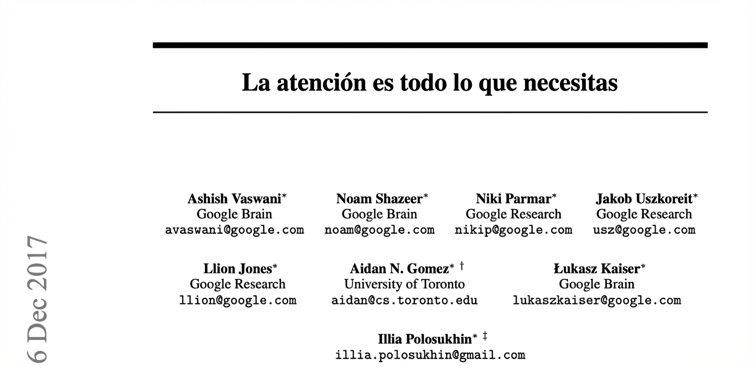 Fragmento del artículo "Attention Is All You Need".