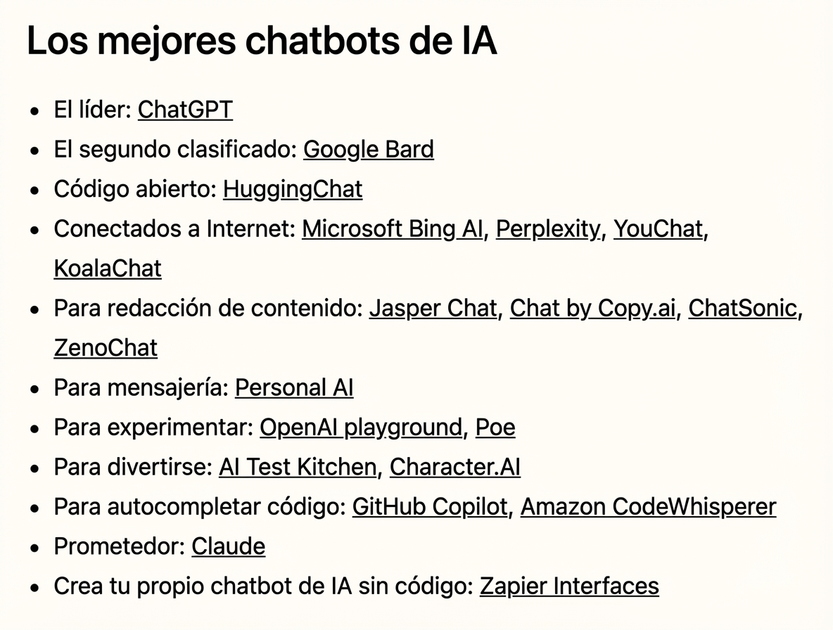Artículo que enumera los mejores LLM de IA de 2023