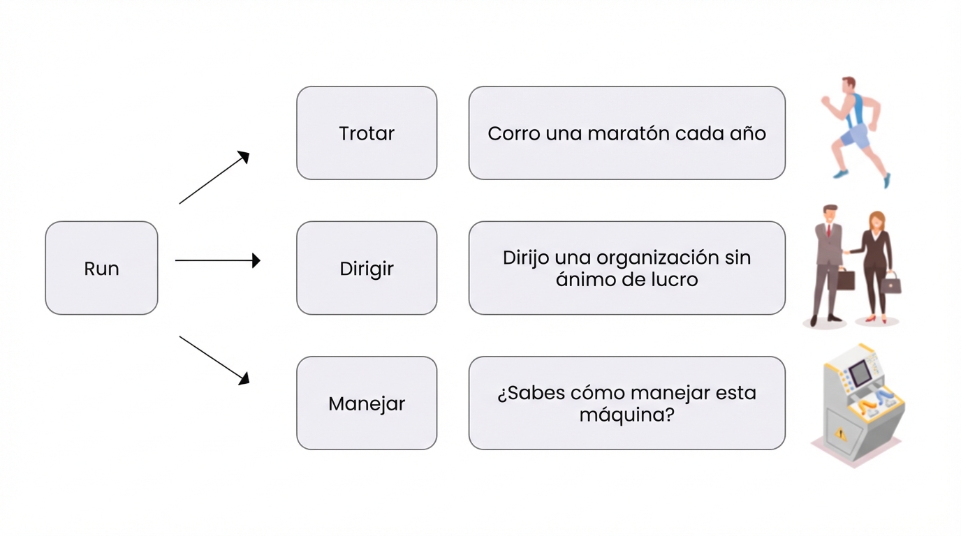 Añadiendo más contexto a la imagen anterior, se apoyan diferentes significados contextuales con la ayuda de ejemplos.