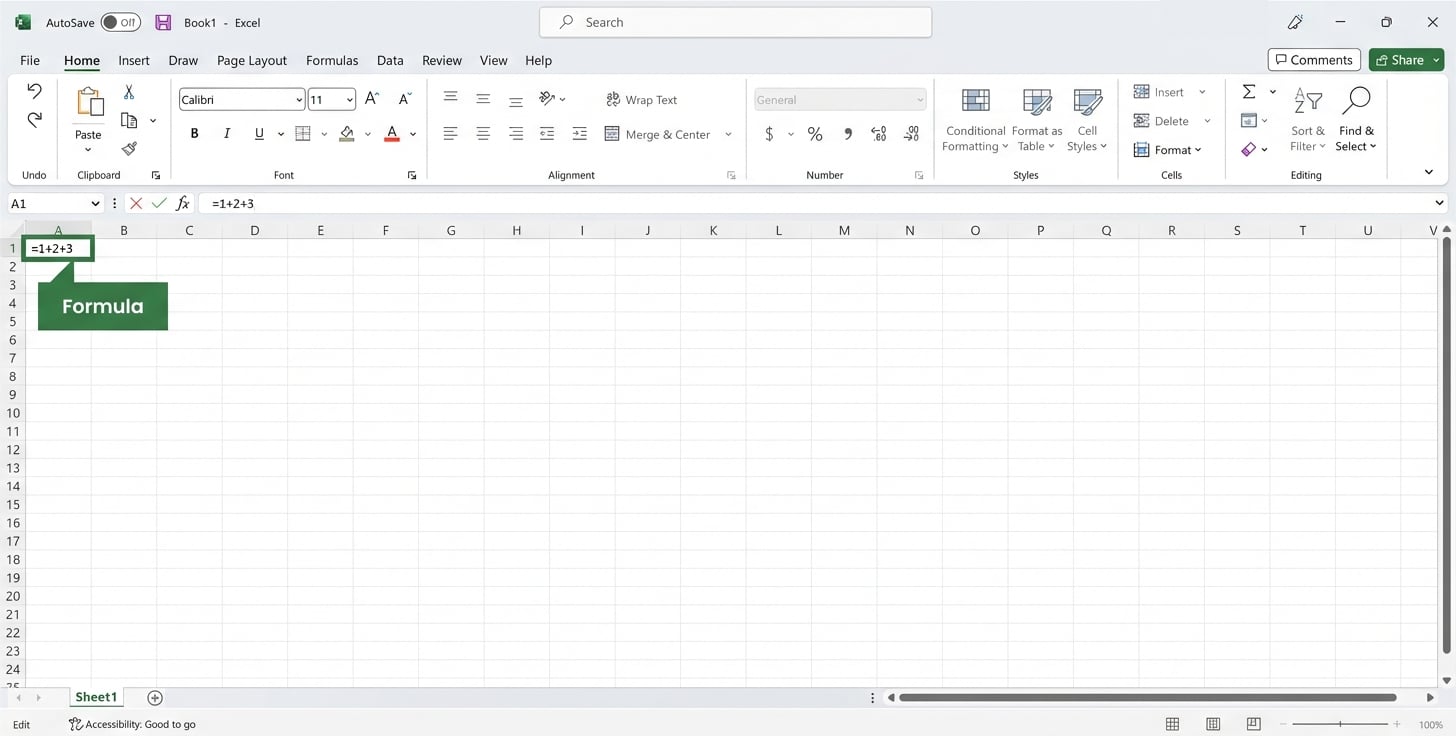 Archivo de Excel destacando una fórmula