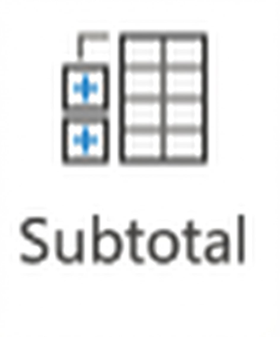 Imagen del botón Subtotal en Excel.