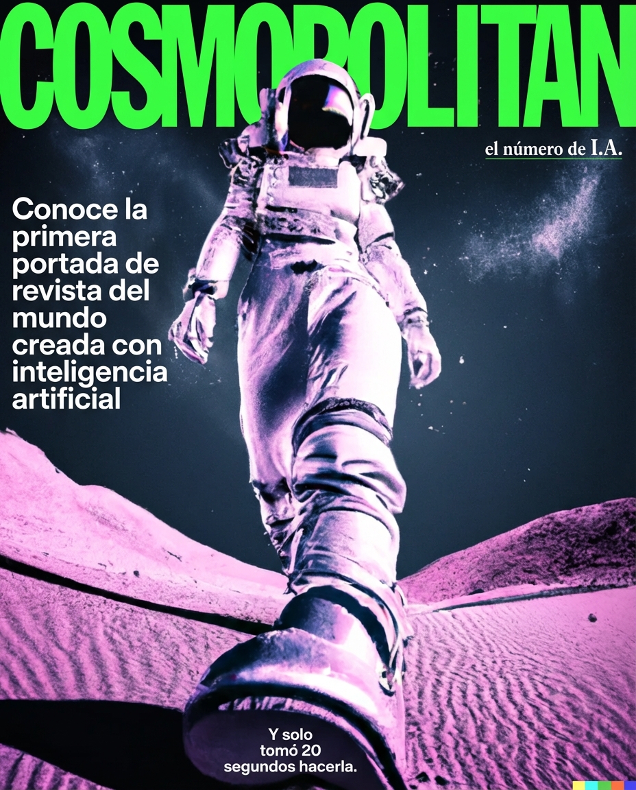 Portada de la revista Cosmopolitan con una astronauta generada por IA