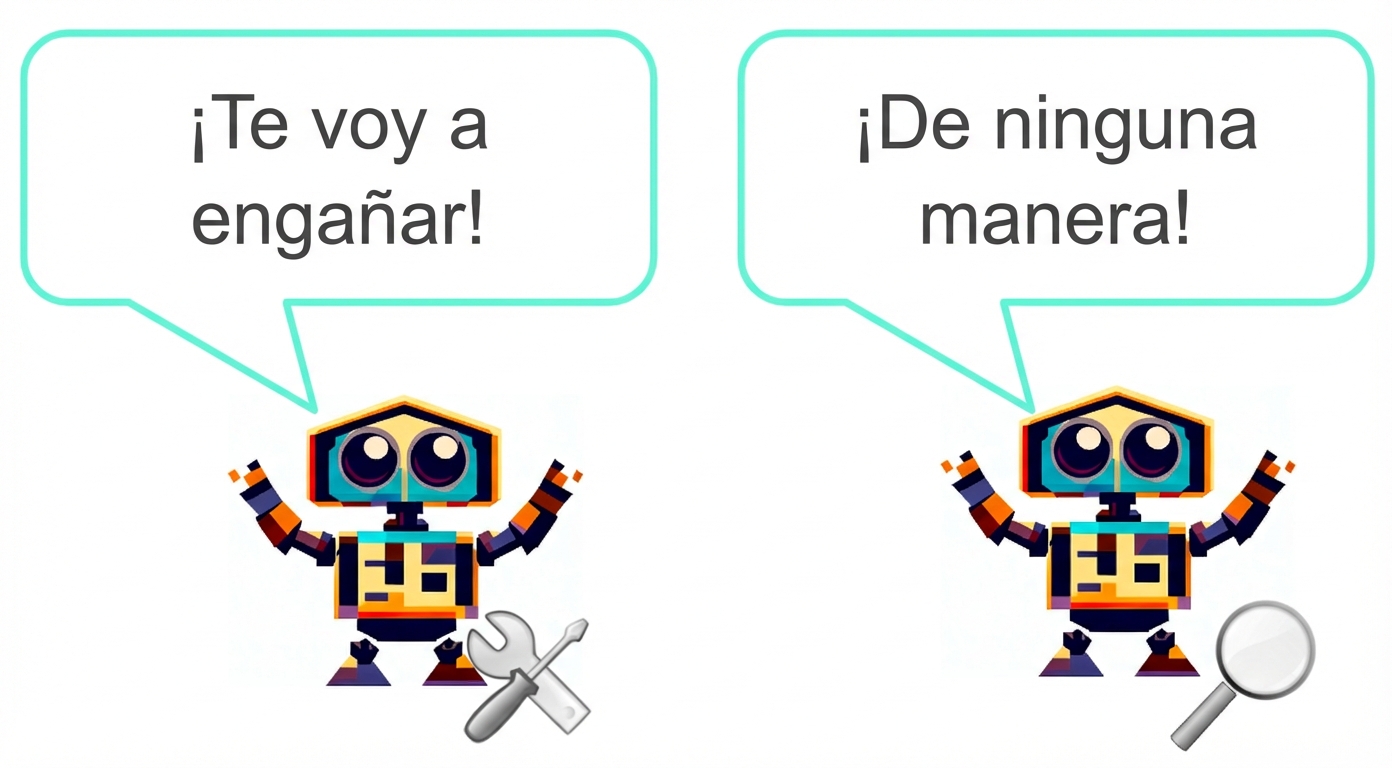 Un dibujo de modelo generativo que dice «Te engañaré» a un dibujo de modelo discriminativo