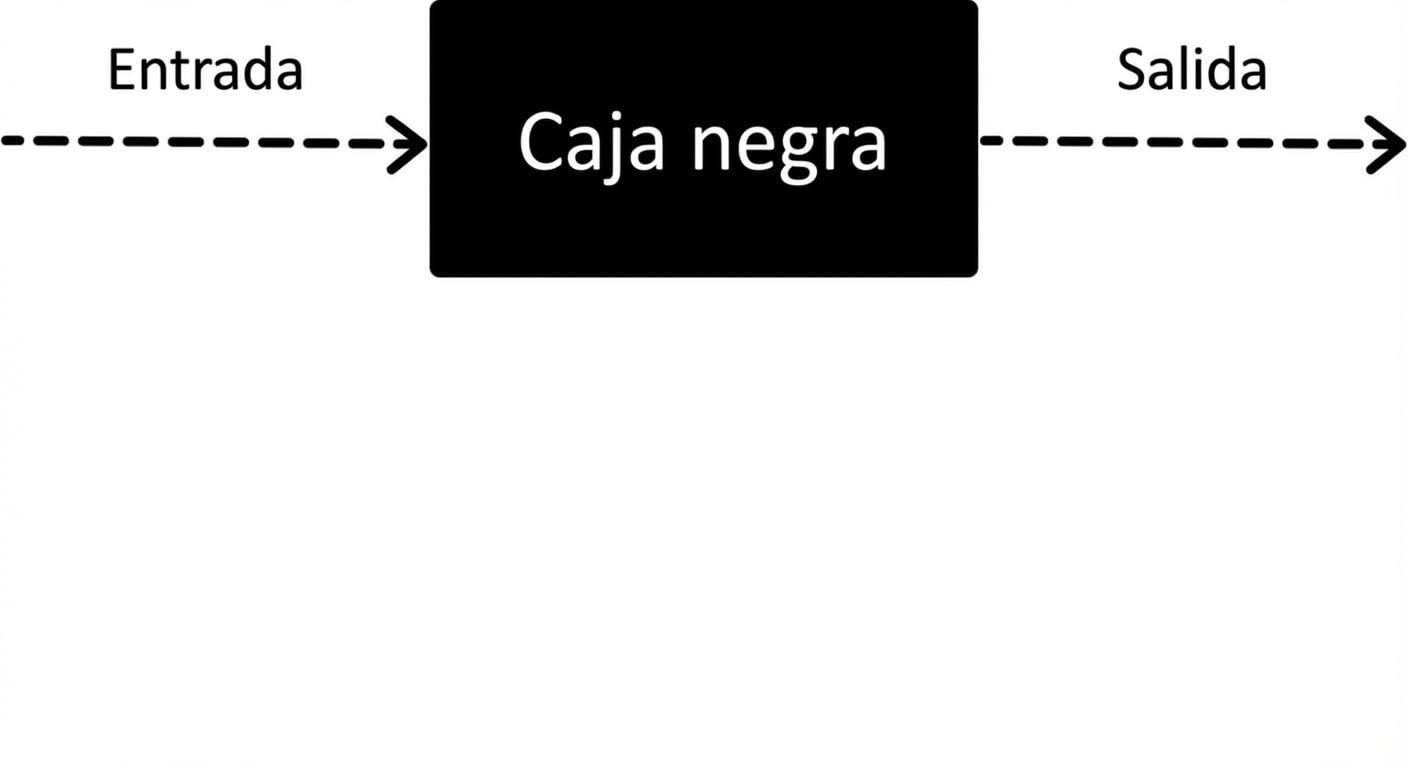 Un diagrama de flujo que ilustra la naturaleza de caja negra.