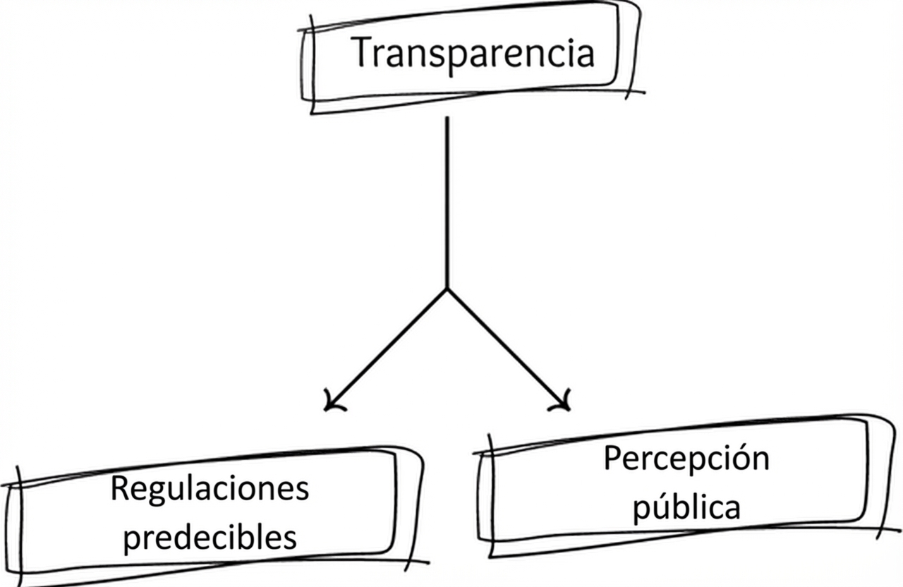 Diagrama de flujo que ilustra los beneficios de la transparencia.