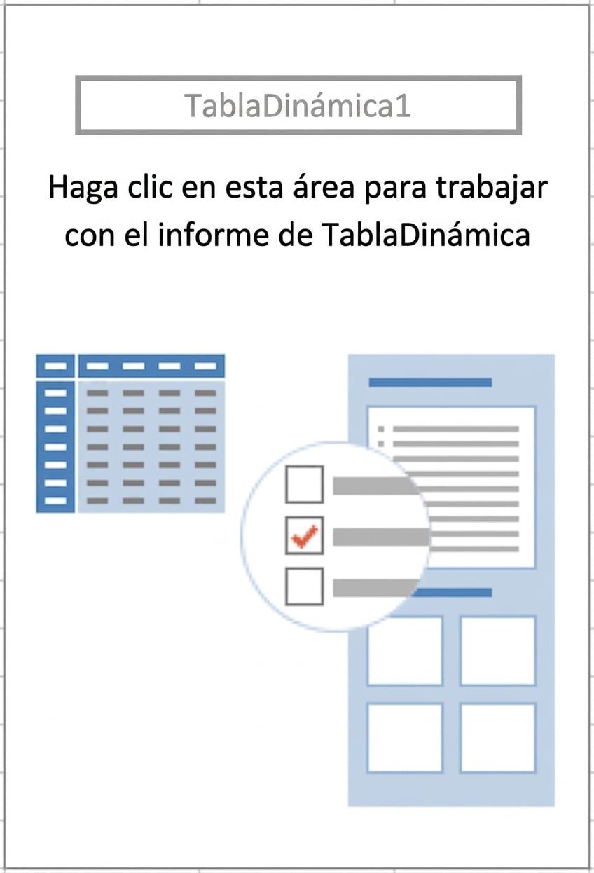 Contorno del marcador de posición de una Tabla dinámica que indica cómo crearla