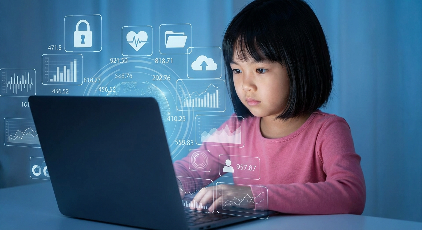 Niña aprendiendo mediante IA.