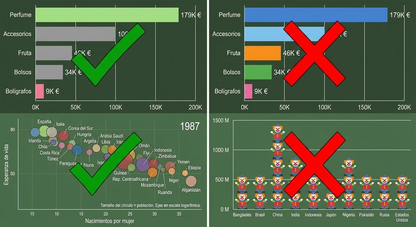 Ejemplos de gráficos buenos y malos