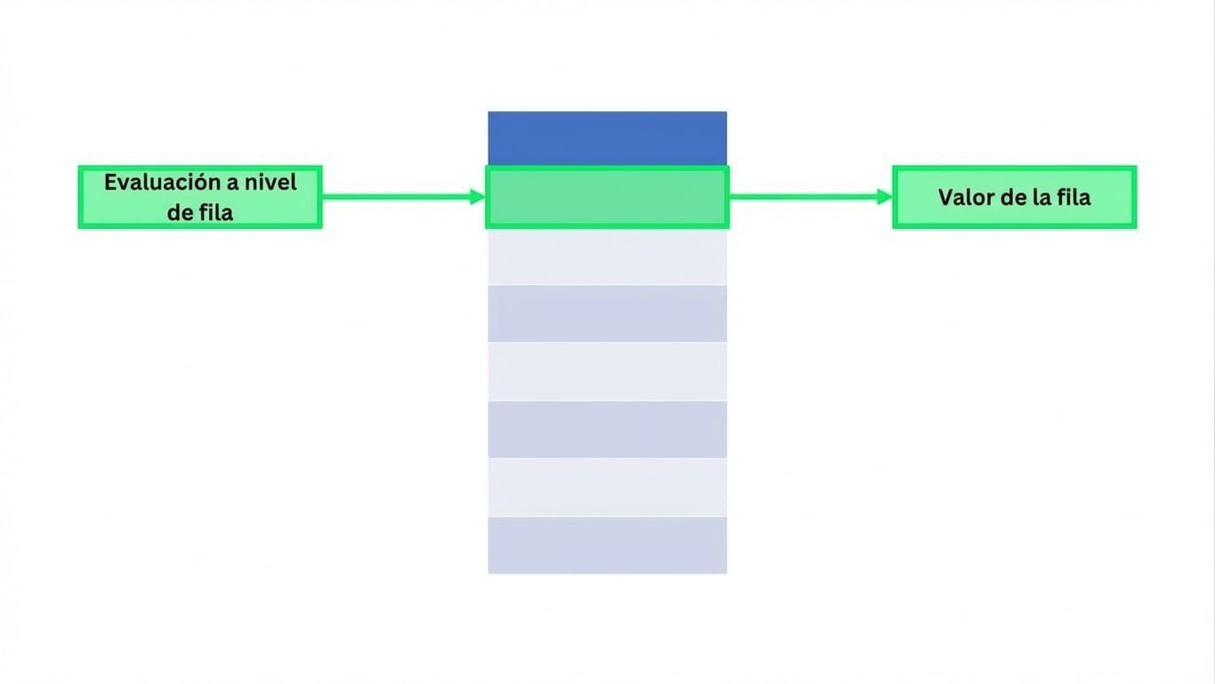 Diagrama de una evaluación a nivel de fila