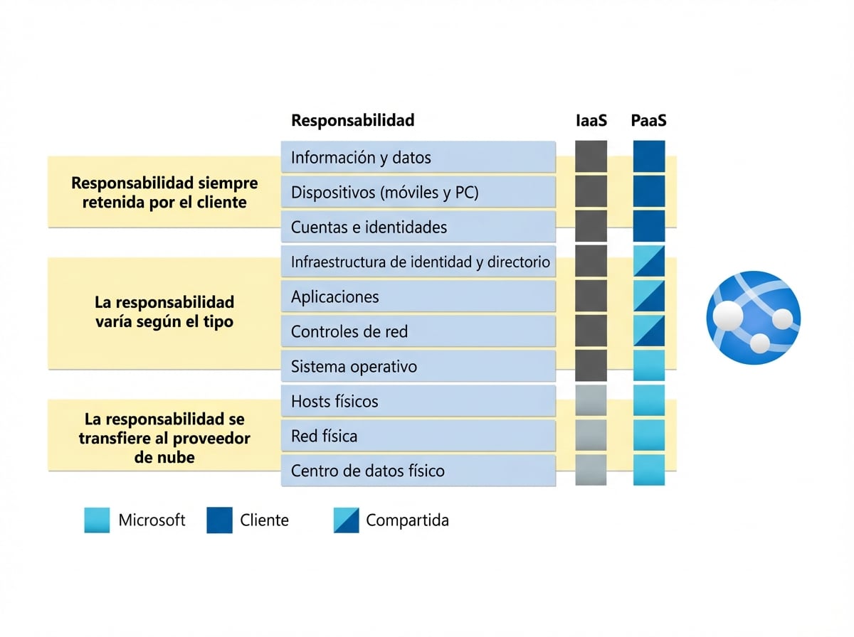 Responsabilidades en Plataforma como servicio