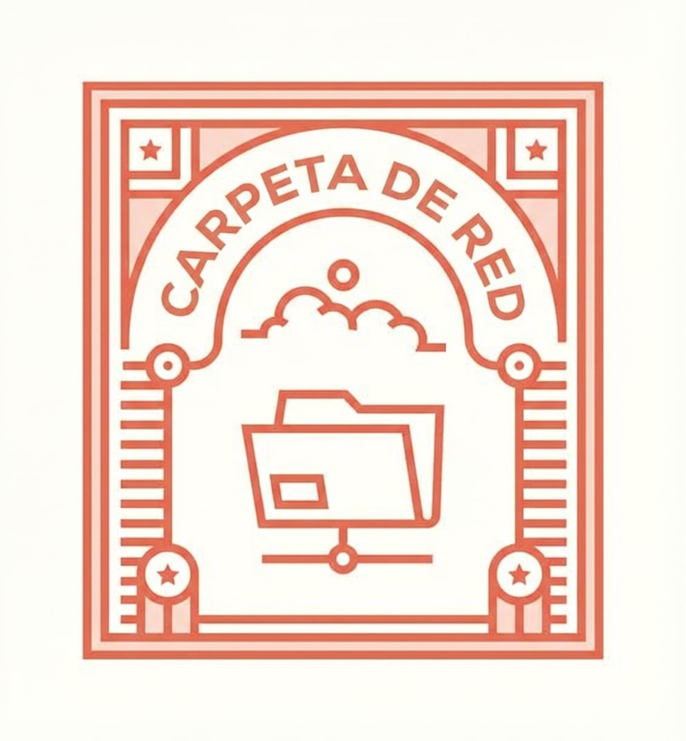 Imagen tipo sello con carpeta de red