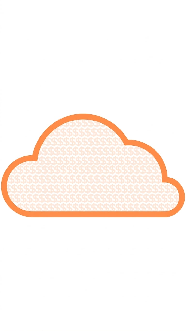 Icono de nube con signos de dólar dentro