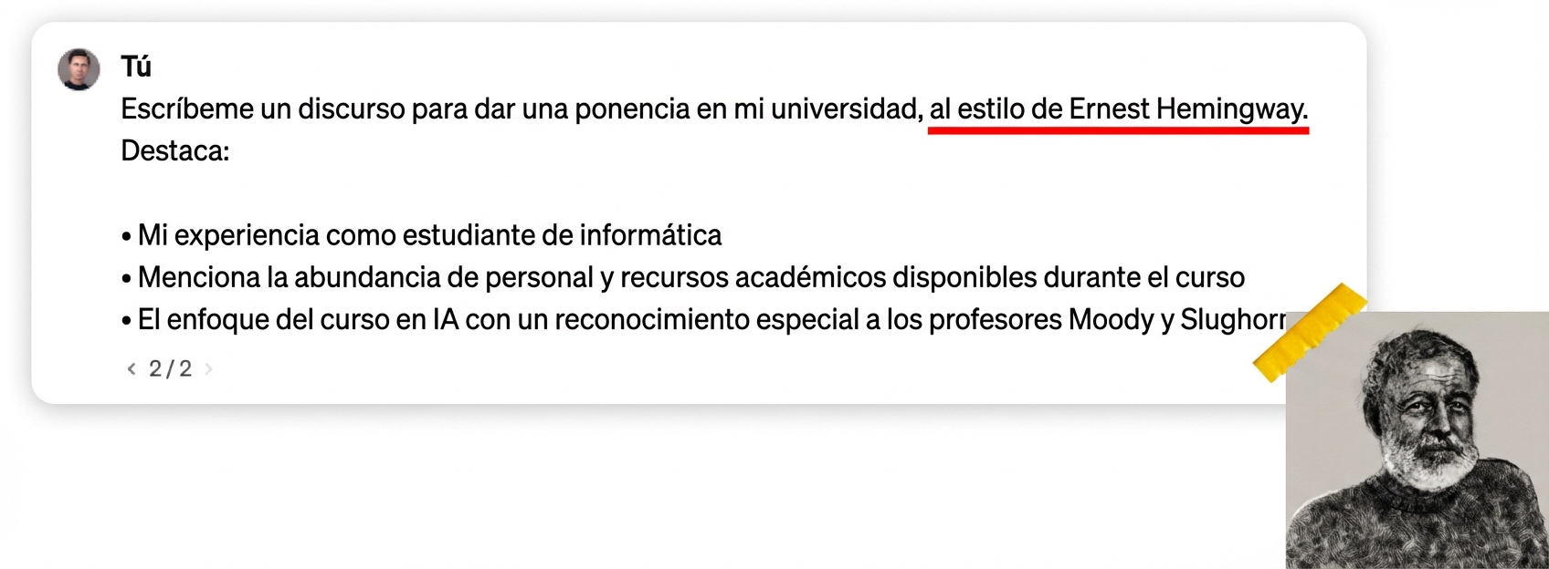 Fotografía de Ernest Hemingway