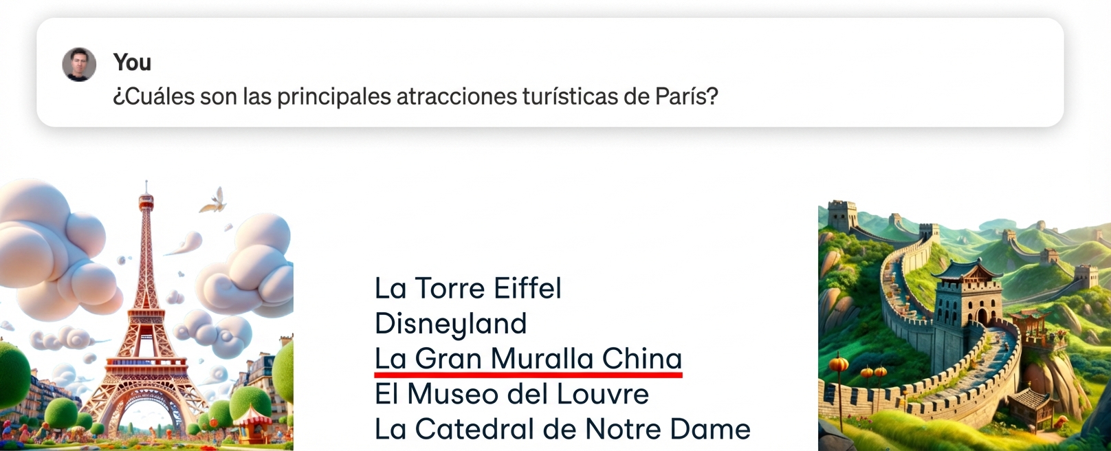 Cuáles son las principales atracciones turísticas de París con respuesta incorrecta destacada