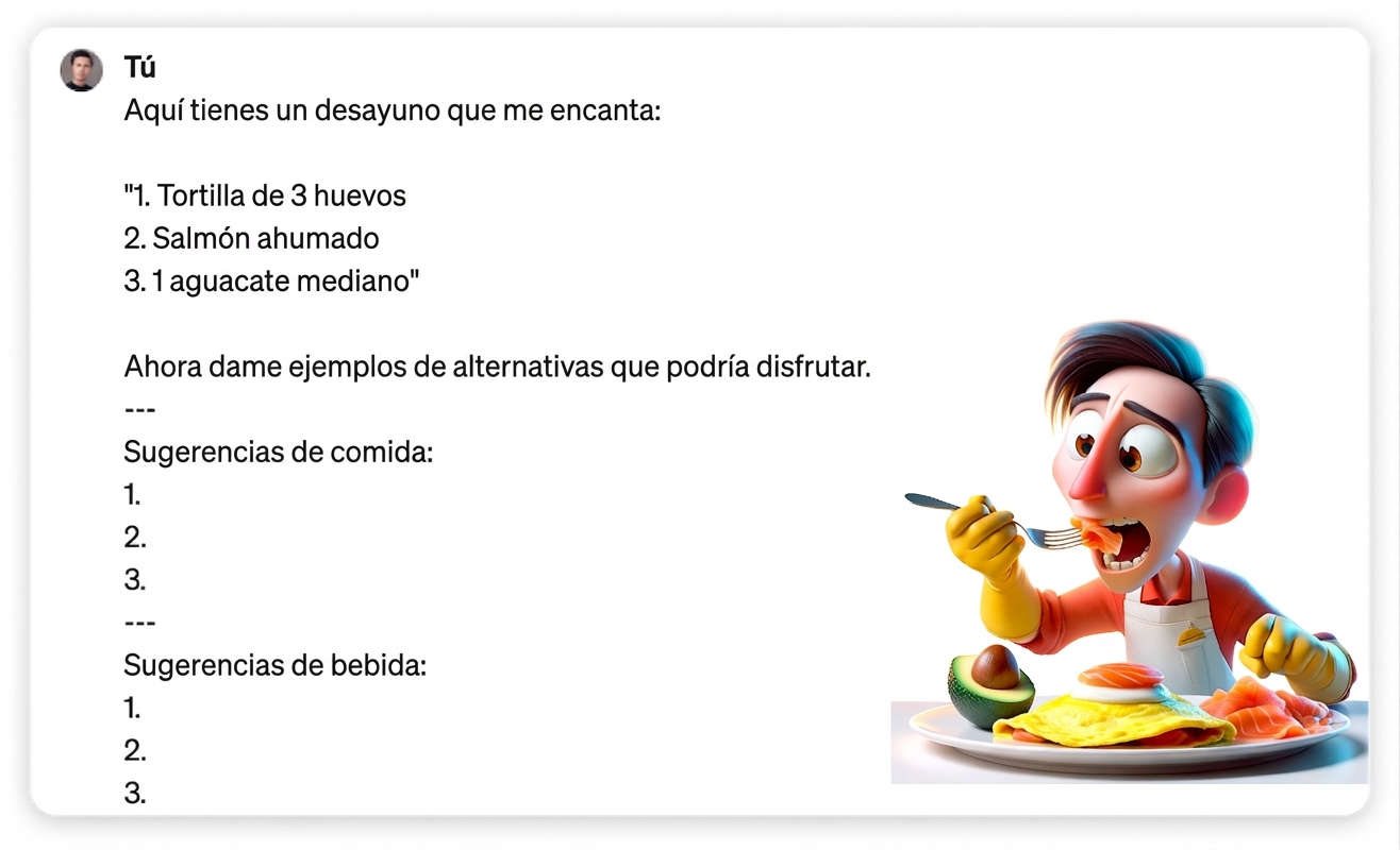 Dibujo de una persona desayunando