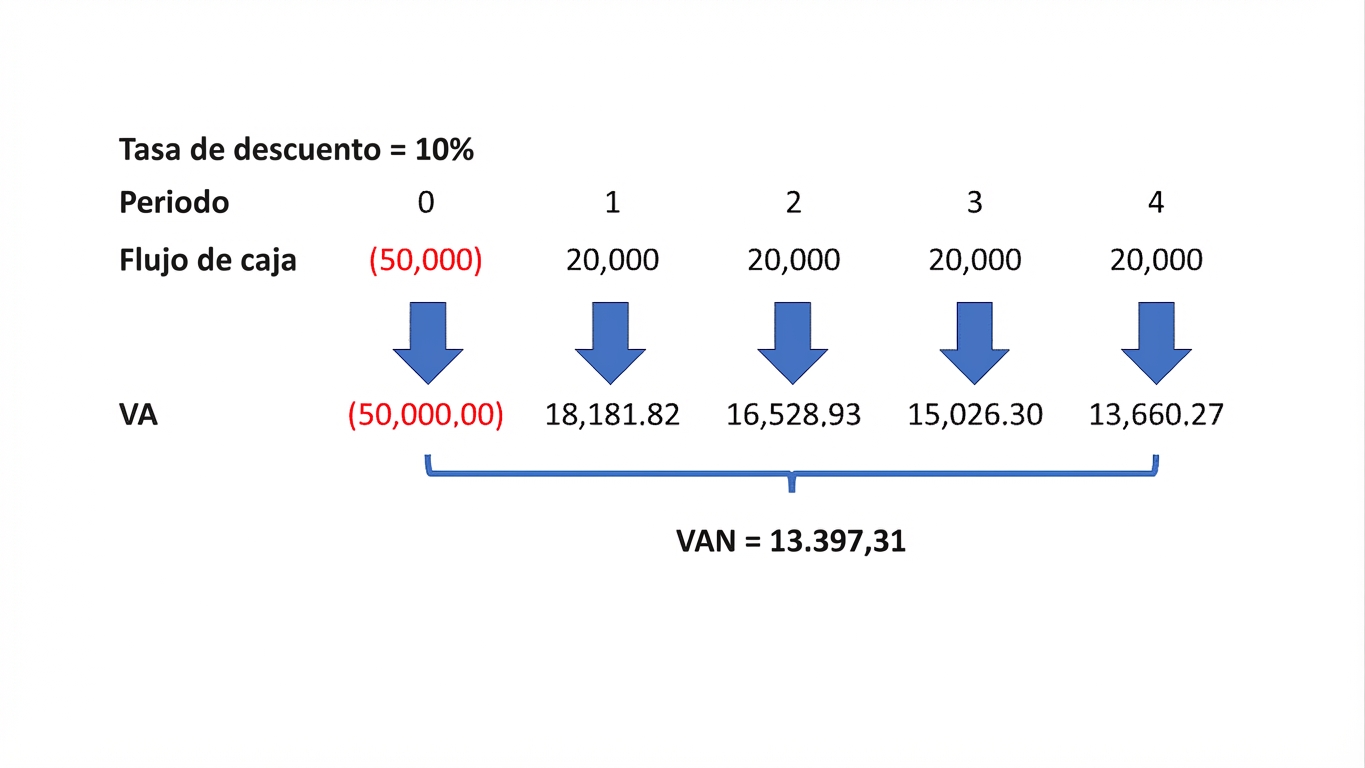 ejemplo de fórmula de VAN
