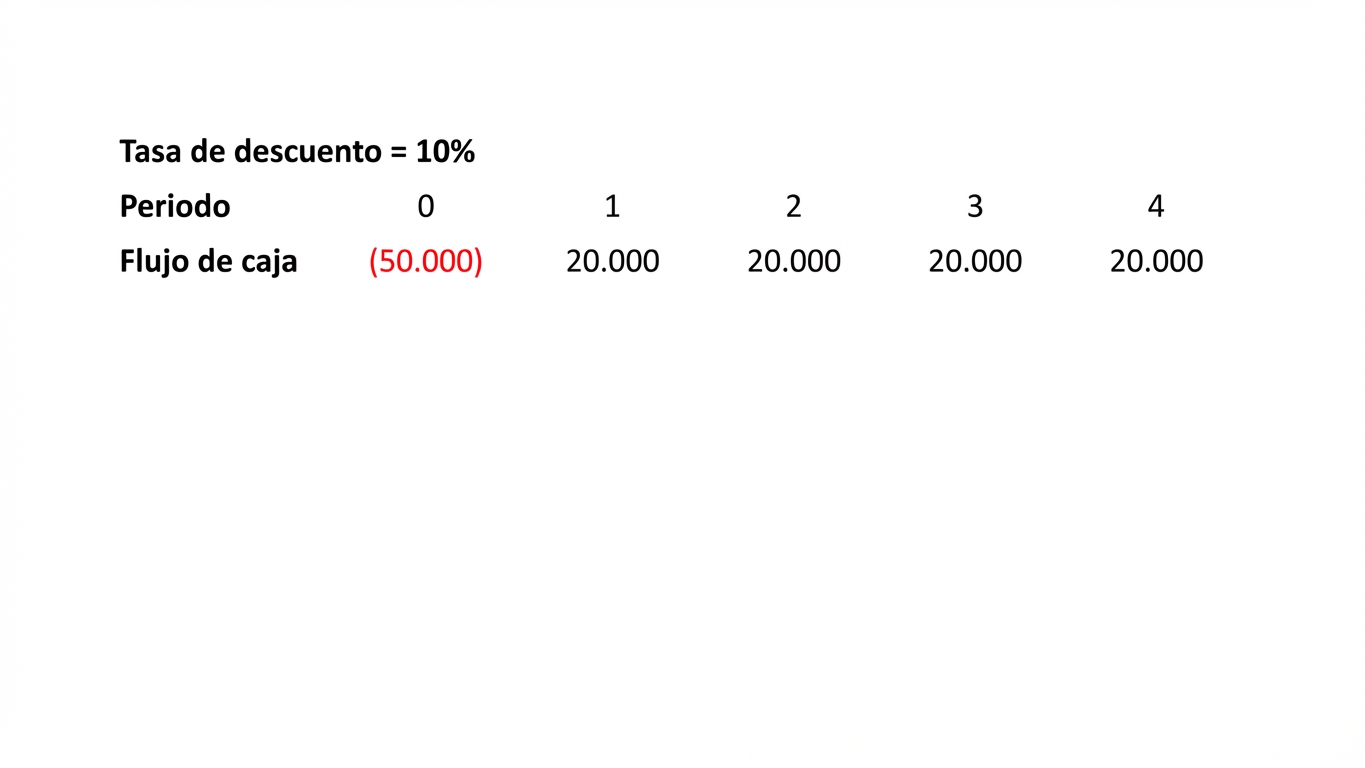 ejemplo de fórmula de VAN