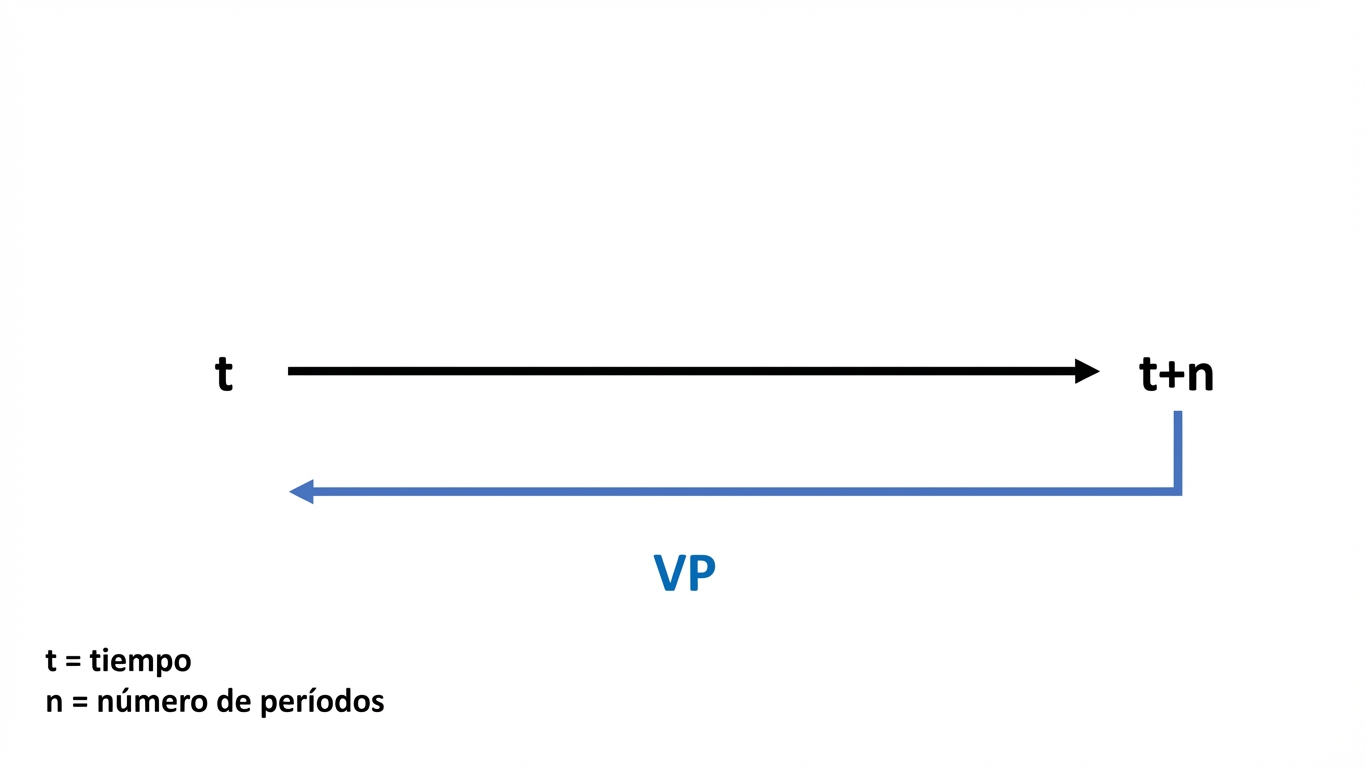 ejemplo de cálculo de valor presente en línea de tiempo