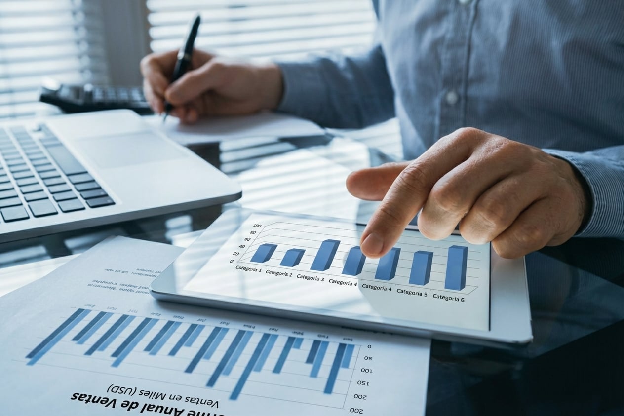 Imagen de una persona consultando información financiera
