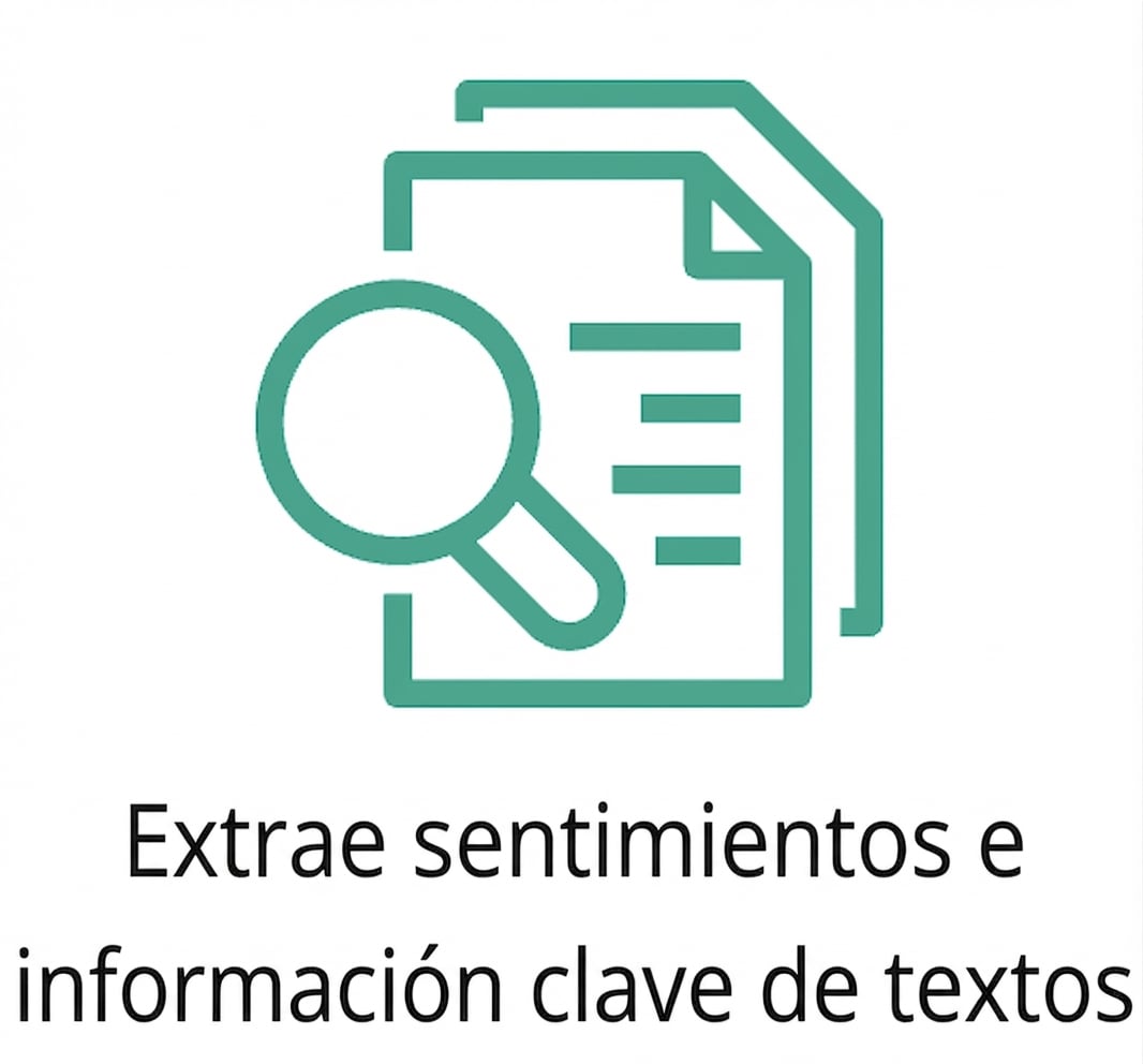 Un icono que representa la extracción de sentimiento de texto.