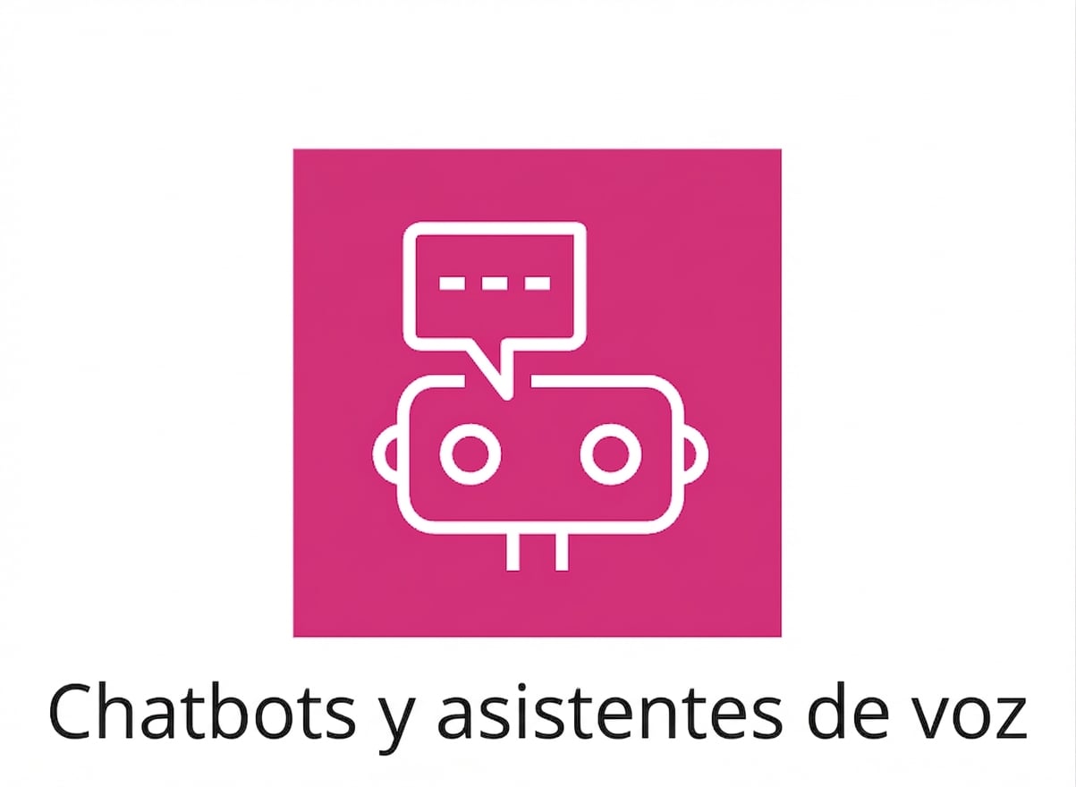 Un ícono que muestra chatbots y asistentes de voz.