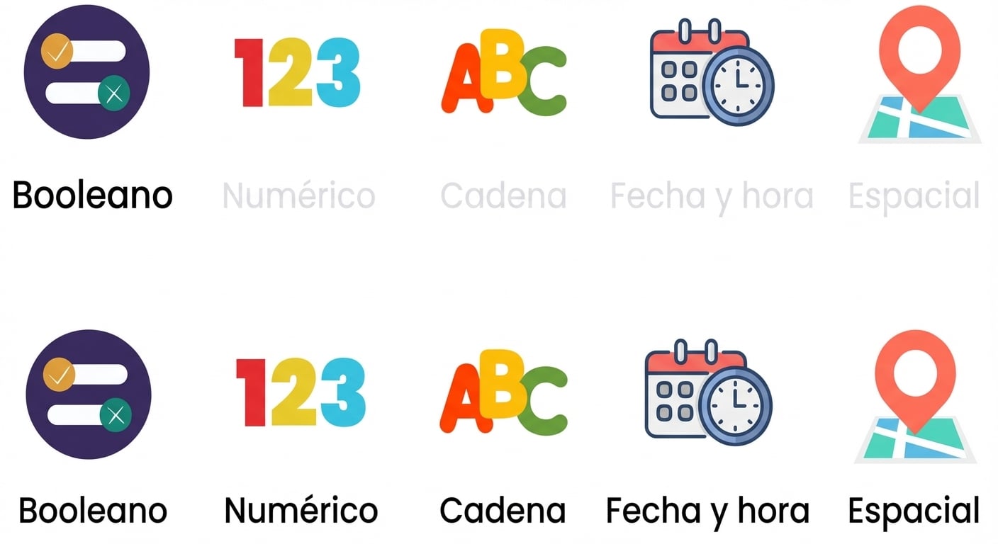 Imágenes de tipos de datos con solo el texto Boolean visible
