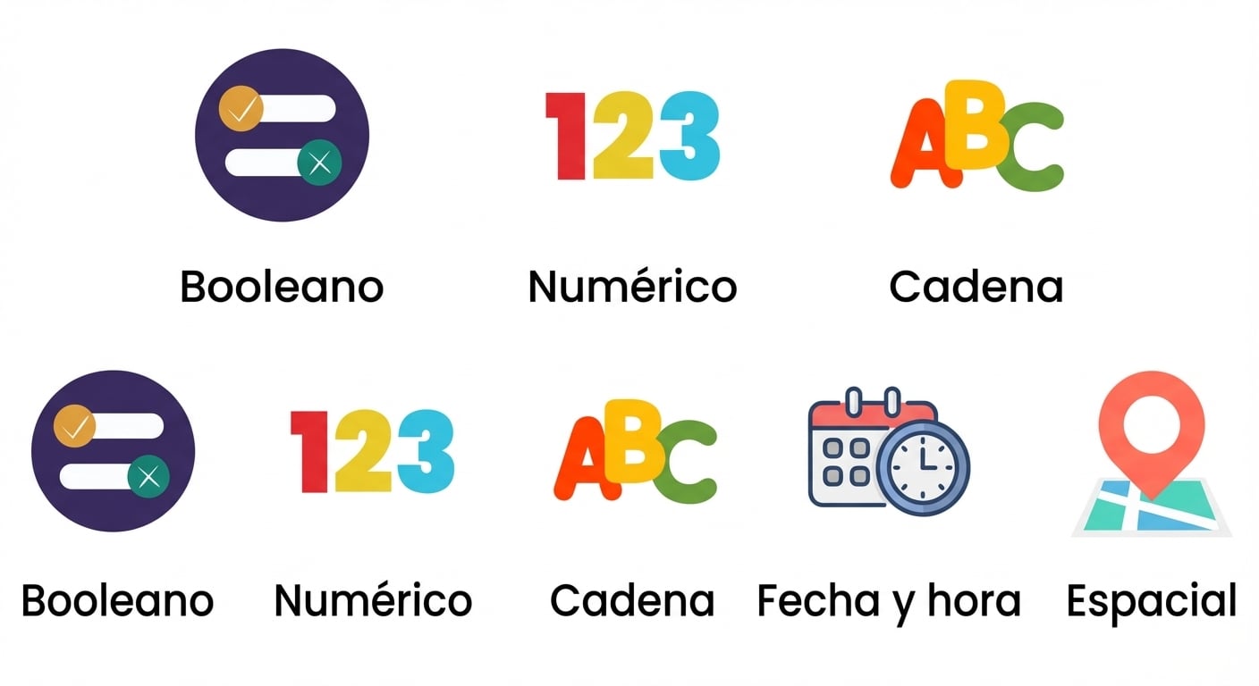 Los cinco tipos de datos usados en Alteryx