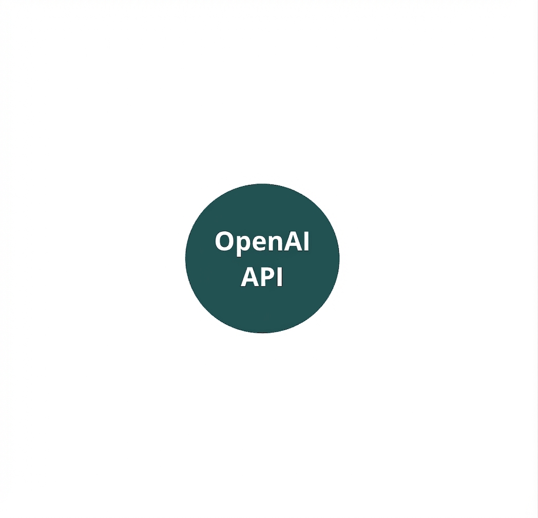 Un círculo con la API de OpenAI