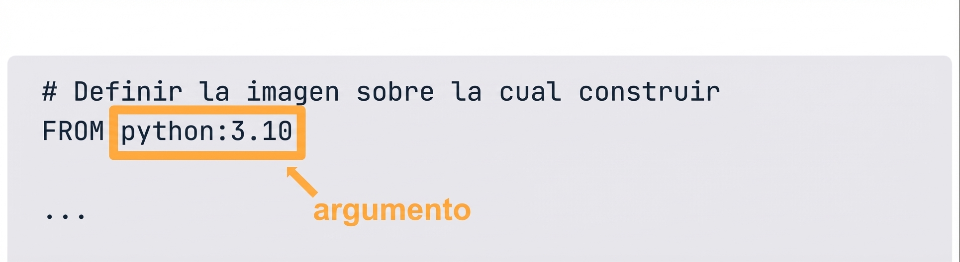 Dockerfile: argumento de una instrucción de Docker