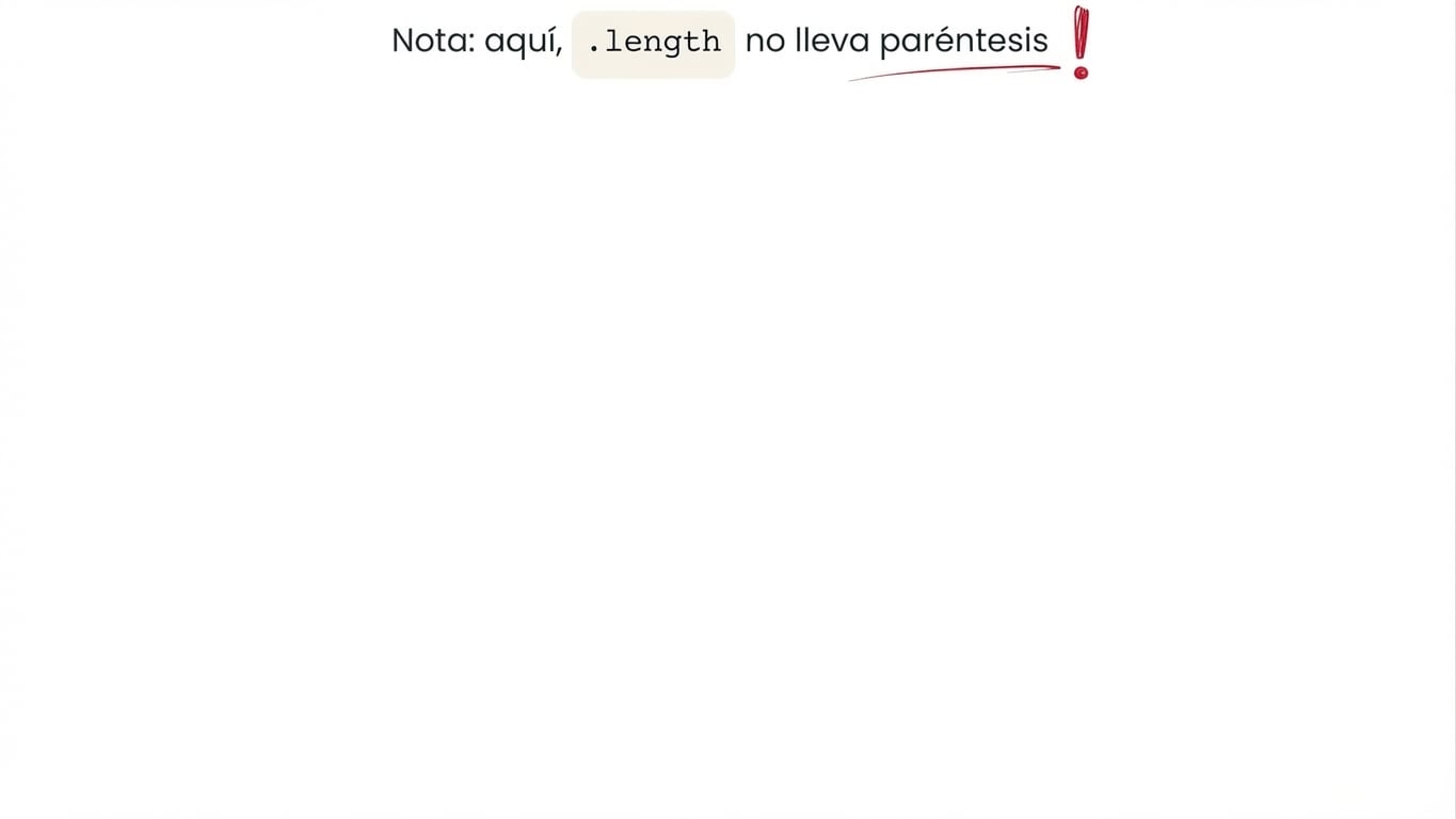 .length no usa paréntesis en arrays