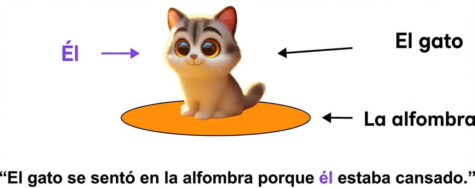 Ilustración de un gato sentado en una alfombra