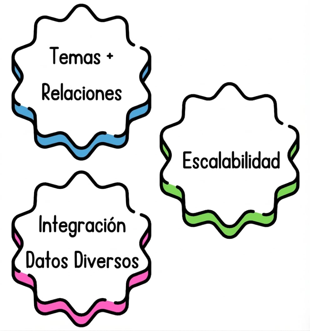 Un globo con "integración de datos diversos".