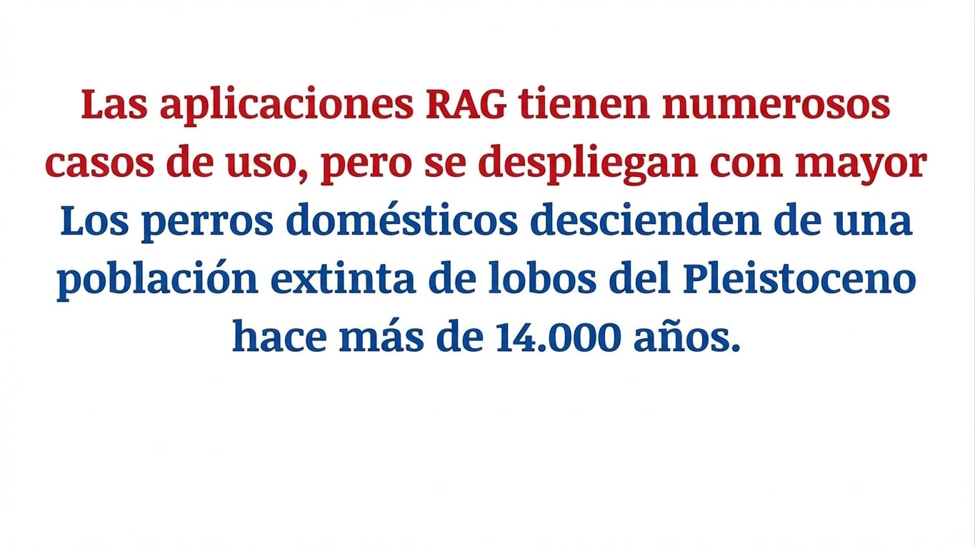 Un divisor semántico corta el párrafo donde cambia el tema de RAG a perros.