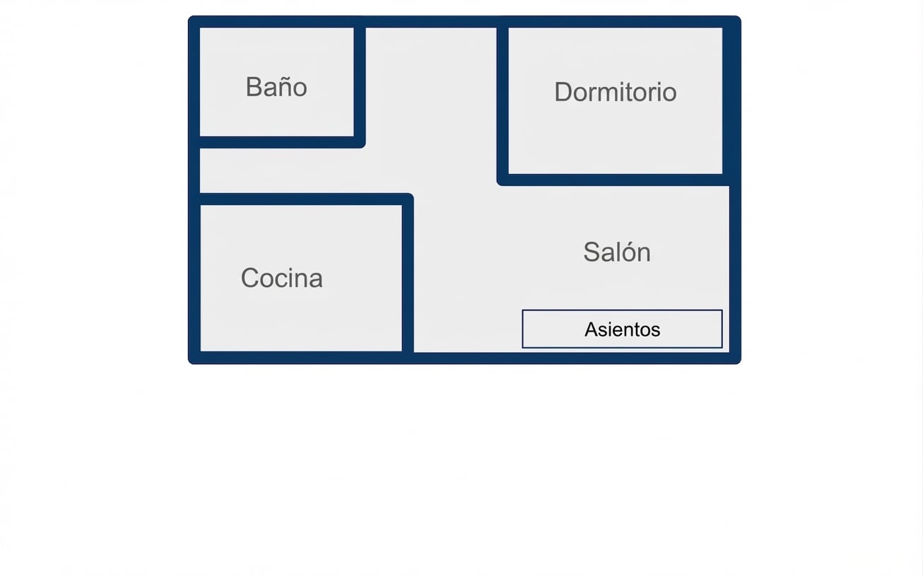 Plano rectangular de un estudio